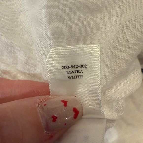 Rails Matea White Linen Lace Up Blouse White 35020 - Picture 12 of 15